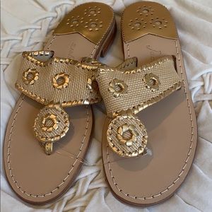 JACK ROGERS NWOT Gold Sandals